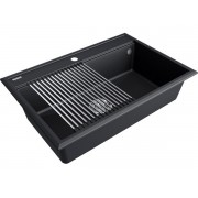 Мойка Paulmark Stepia 80+ролл-мат Step, антрацит/брашированная нерж. сталь