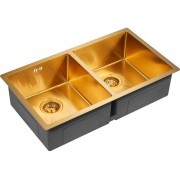 Мойка Paulmark Twin PM237844-BG, брашированное золото