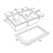 Мойка Paulmark Twin PM237844-BG, брашированное золото