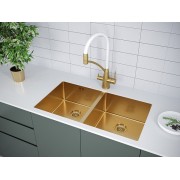 Мойка Paulmark Twin PM237844-BG, брашированное золото