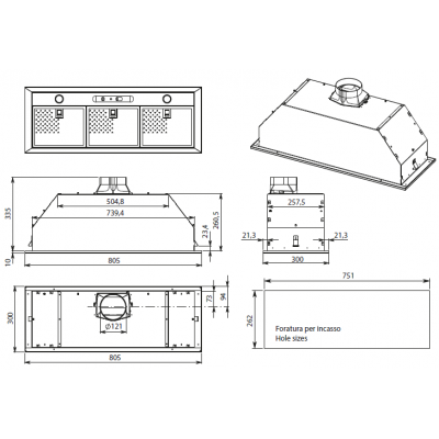Вытяжка Falmec BUILT-IN 70 Вытяжка Falmec BUILT-IN 70