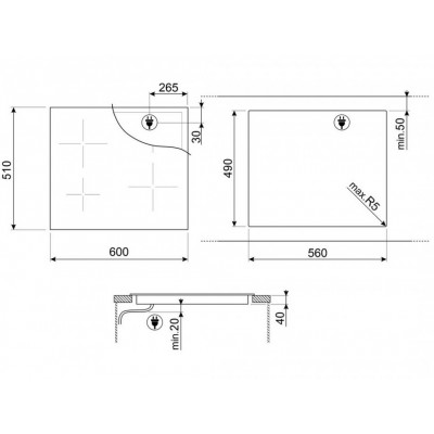 Варочная панель SMEG SE464TB электрическая Варочная панель SMEG SE464TB электрическая