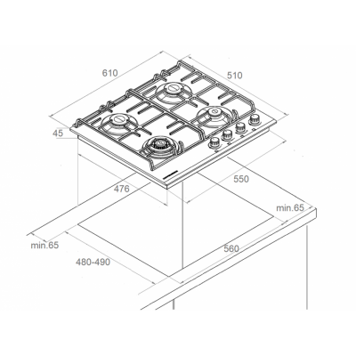 Варочная панель Kuppersberg FS 603 C Bronze газовая Варочная панель Kuppersberg FS 603 C Bronze газовая