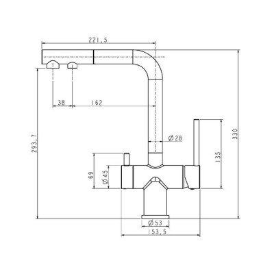 Смеситель Paulmark Serpentine Se213222-BG, брашированное золото Смеситель Paulmark Serpentine Se213222-BG, брашированное золото