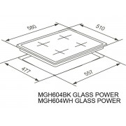 Варочная панель MEFERI MGH604WH GLASS POWER газовая