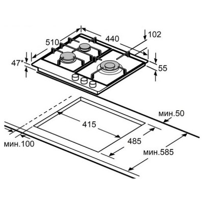 Варочная панель MAUNFELD EGHG.43.3CB газовая Варочная панель MAUNFELD EGHG.43.3CB газовая