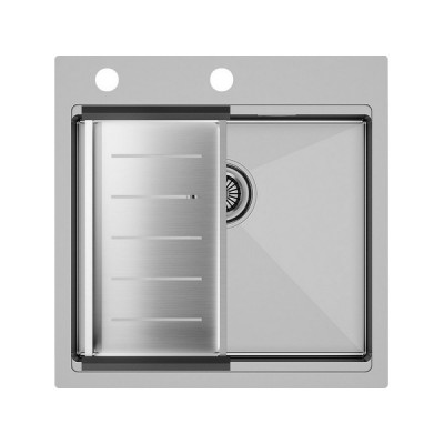 Мойка Paulmark Kroner-pro+коландер Advance, брашированная нерж. сталь Мойка Paulmark Kroner-pro+коландер Advance, брашированная нерж. сталь