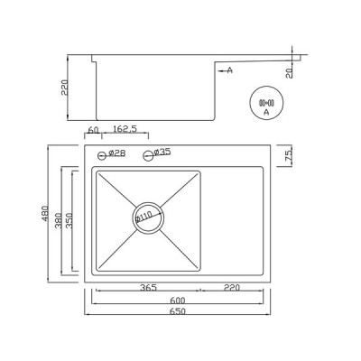 Мойка SMARTECH-65х48 левая сатин Мойка SMARTECH-65х48 левая сатин
