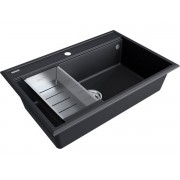 Мойка Paulmark Stepia 80+коландер Advance, антрацит/брашированная нерж. сталь