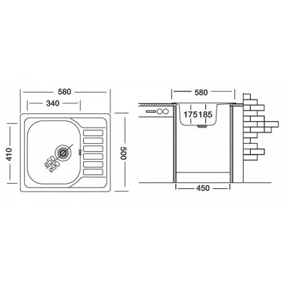 Мойка Ukinox Гранд GRL580.500 -GT8K 1R Мойка Ukinox Гранд GRL580.500 -GT8K 1R