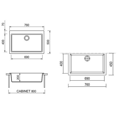 Мойка Longran Cube CUG760.500 - 58 Sabbia Мойка Longran Cube CUG760.500 - 58 Sabbia