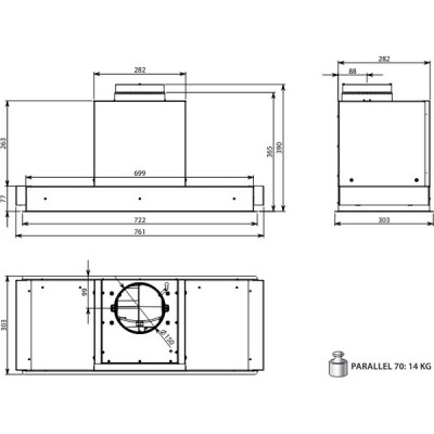 Вытяжка Falmec PARALLEL WHITE 70 Вытяжка Falmec PARALLEL WHITE 70