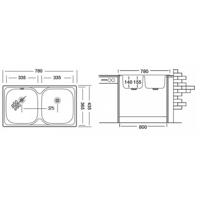 Мойка Ukinox Классика CLM780.435 20GT6K 0C Мойка Ukinox Классика CLM780.435 20GT6K 0C