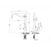 Смеситель Paulmark Retro Re213226-BR, бронза