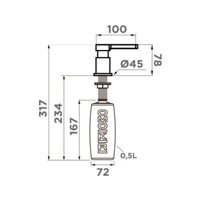 Дозатор Omoikiri OM-04-GB латунь/графит (4995052) Дозатор Omoikiri OM-04-GB латунь/графит (4995052)