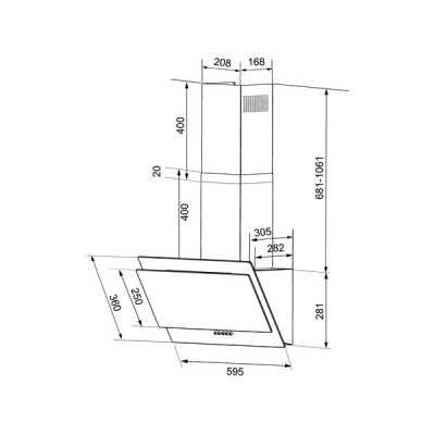 Вытяжка KRONA VENERA 600 black PB Вытяжка KRONA VENERA 600 black PB