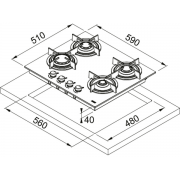 Варочная панель Franke FHCR 604 4G HE BK C (106.0374.280) газовая