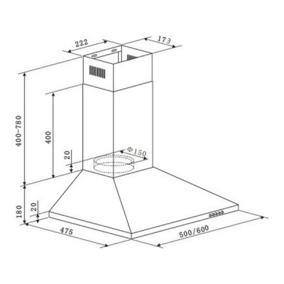 Вытяжка MAUNFELD Cork 50 нержавеющая сталь Вытяжка MAUNFELD Cork 50 нержавеющая сталь