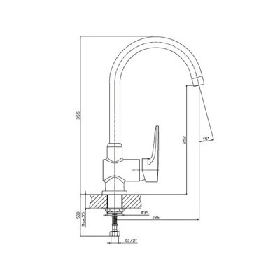 Смеситель GranFest 3023 серый 310 Смеситель GranFest 3023 серый 310
