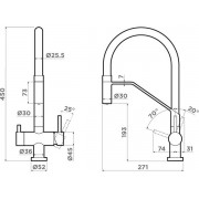Смеситель Omoikiri Akeno-BN-BL латунь/нержавеющая сталь/черный (4994544)