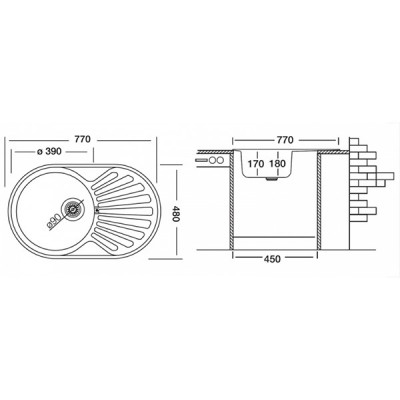 Мойка Ukinox Фаворит FAL770.480 -GT8K 2L Мойка Ukinox Фаворит FAL770.480 -GT8K 2L