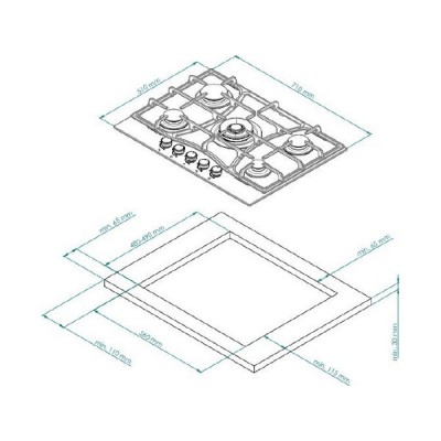 Варочная панель Kuppersberg FS 710 Ant Bronze газовая Варочная панель Kuppersberg FS 710 Ant Bronze газовая