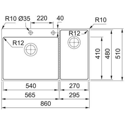 Мойка Franke Box Center BWX 220-54-27 TL, рабочий центр справа (127.0538.259) Мойка Franke Box Center BWX 220-54-27 TL, рабочий центр справа (127.0538.259)