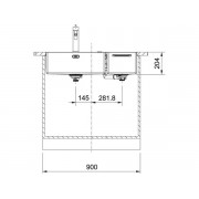 Мойка Franke Box Center BWX 220-54-27 TL, рабочий центр справа (127.0538.259)