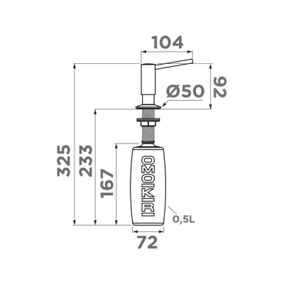Дозатор Omoikiri OM-02-P-GR латунь/leningrad grey (4975036) Дозатор Omoikiri OM-02-P-GR латунь/leningrad grey (4975036)