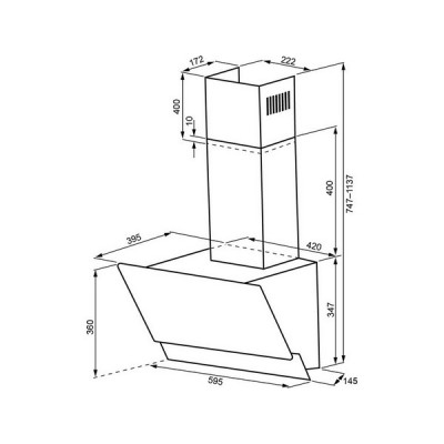 Вытяжка KRONA ALVA 600 white S Вытяжка KRONA ALVA 600 white S