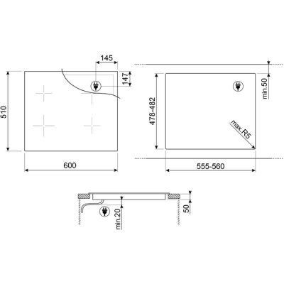 Варочная панель SMEG SI1M24644D индукционная Варочная панель SMEG SI1M24644D индукционная