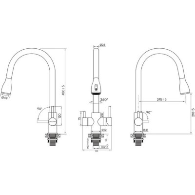 Смеситель Paulmark Lange La214212-SBG, светлое золото Смеситель Paulmark Lange La214212-SBG, светлое золото