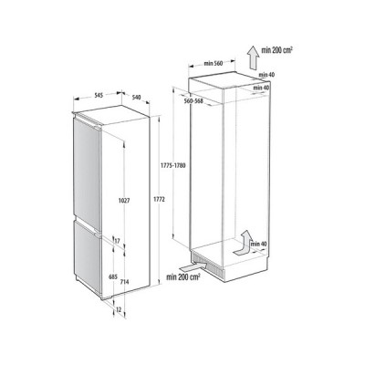 Холодильник Gorenje NRKI517E82WF встраиваемый Холодильник Gorenje NRKI517E82WF встраиваемый