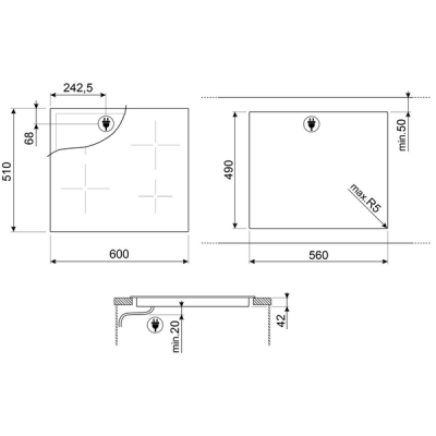 Варочная панель SMEG SE264TD1 электрическая Варочная панель SMEG SE264TD1 электрическая