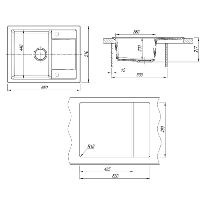 Мойка Dr.Gans ТЕХНО 650 латте Мойка Dr.Gans ТЕХНО 650 латте