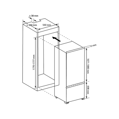 Холодильник BRANDT BIC1724ES встраиваемый Холодильник BRANDT BIC1724ES встраиваемый
