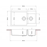 Мойка Longran Enigma ENG860.500 15 - 58 Sabbia