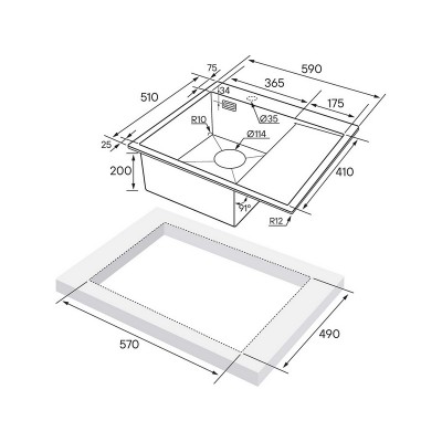 Мойка Paulmark Alster PM825951-GML, вороненая сталь Мойка Paulmark Alster PM825951-GML, вороненая сталь