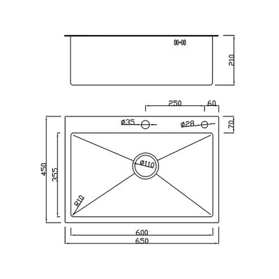 Мойка SMARTECH-65х45 нано черный Мойка SMARTECH-65х45 нано черный