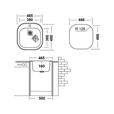 Мойка Ukinox Галант GAM465.488 -GT6K 0C Мойка Ukinox Галант GAM465.488 -GT6K 0C