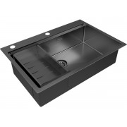 Мойка Paulmark Kroner-pro 75+коландер Advance, воронёная сталь