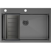 Мойка Paulmark Kroner-pro 75+коландер Advance, воронёная сталь