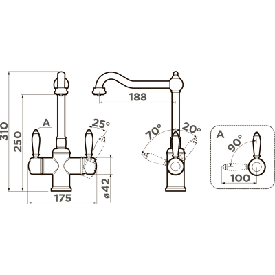 Смеситель Omoikiri Tottori-AB-022 латунь/античная латунь (4994009) Смеситель Omoikiri Tottori-AB-022 латунь/античная латунь (4994009)