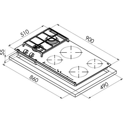 Варочная панель Teka HYBRID JZC 96324 ABN BLACK (112570150) комбинированная Варочная панель Teka HYBRID JZC 96324 ABN BLACK (112570150) комбинированная