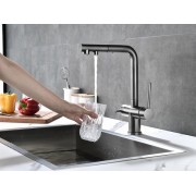 Смеситель Paulmark Serpentine Se213222-GM, воронёная сталь