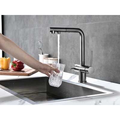 Смеситель Paulmark Serpentine Se213222-GM, воронёная сталь Смеситель Paulmark Serpentine Se213222-GM, воронёная сталь