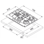 Варочная панель Franke FHMA 755 4G DCL XS C (106.0554.382) газовая