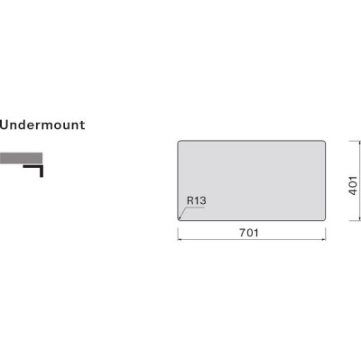 Мойка Falmec Como 70 (подстольный монтаж) Мойка Falmec Como 70 (подстольный монтаж)
