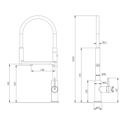 Смеситель Paulmark Tornado To213402-GB, глянцевый черный