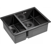 Мойка Paulmark Zusat PM225944-GMR, вороненая сталь